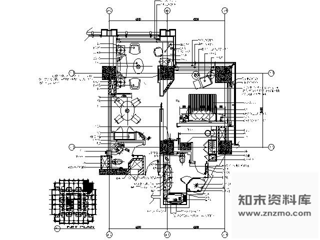 施工图酒店行政单人套间装修图