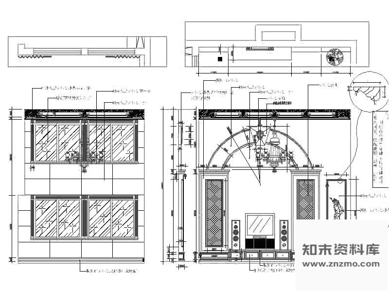 图块/节点背景墙立面图 墙面节点
