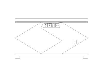 柜子平立面 现代边柜立面