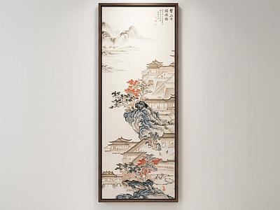 竖幅山水挂画山水画