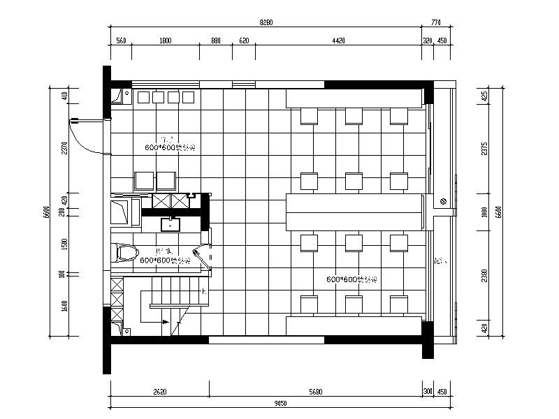 现代风格复式办公室设计CAD施工图（含效果图）