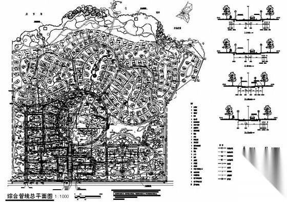 某住宅小区综合管网图纸 市政给排水 给排水图