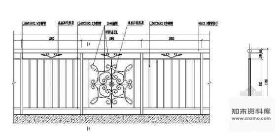 图块/节点铁艺栏杆立面图5