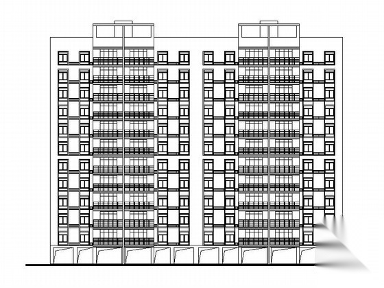 某十二层底层架空板式住宅楼建筑方案图