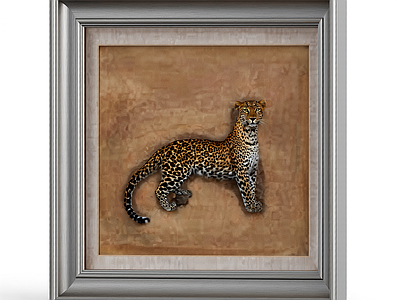 带画框的动物装饰画