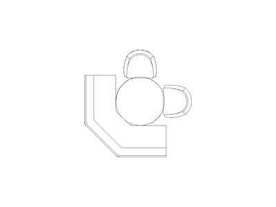 工装办公家具图块 异形沙发