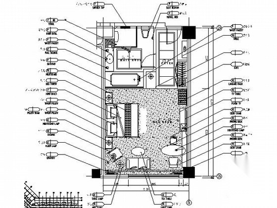 皇冠假日大酒店20号客房施工图 客房