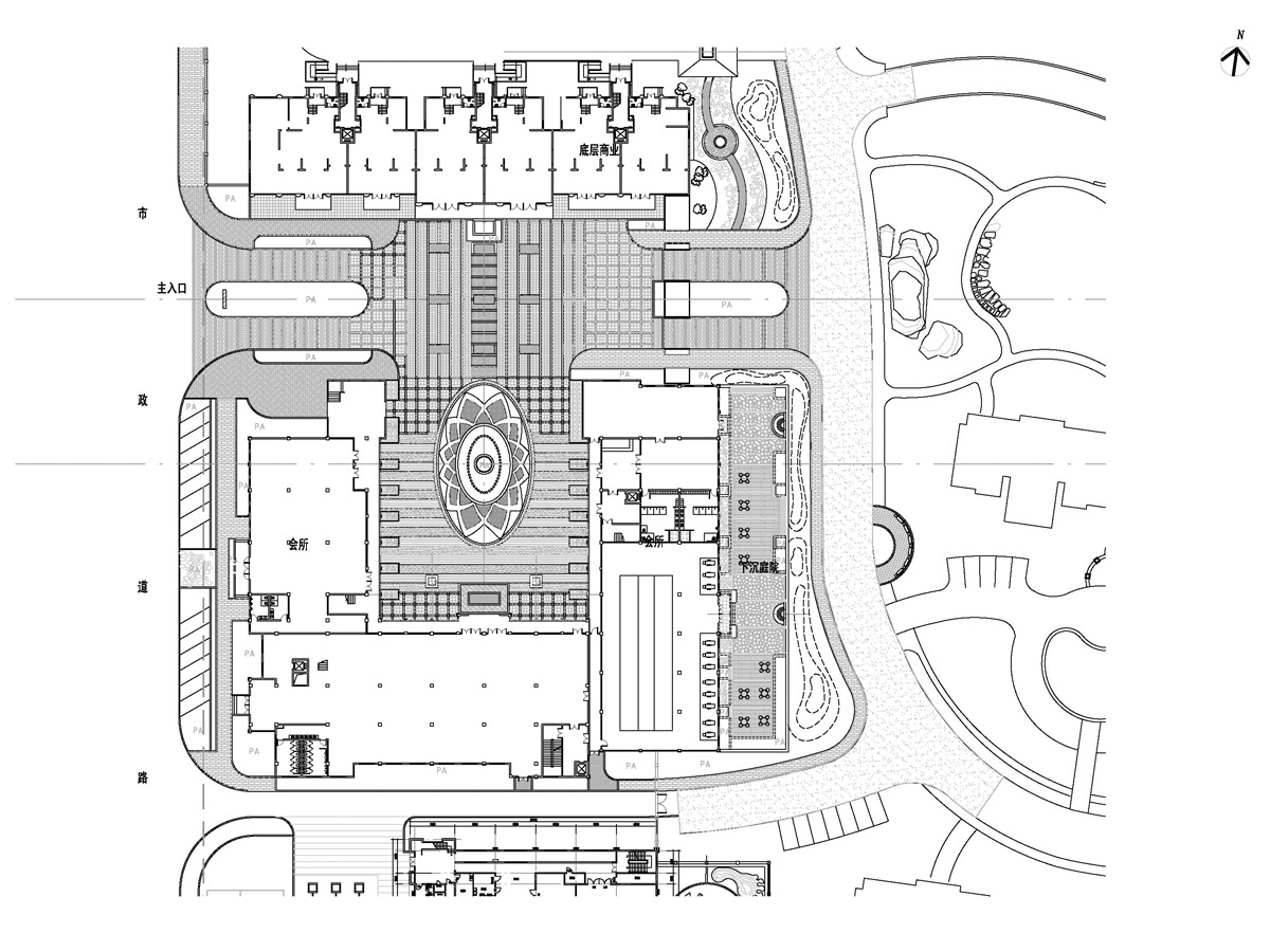 [江西]Art-Deco风格庭院式居住区景观方案 居住区景观