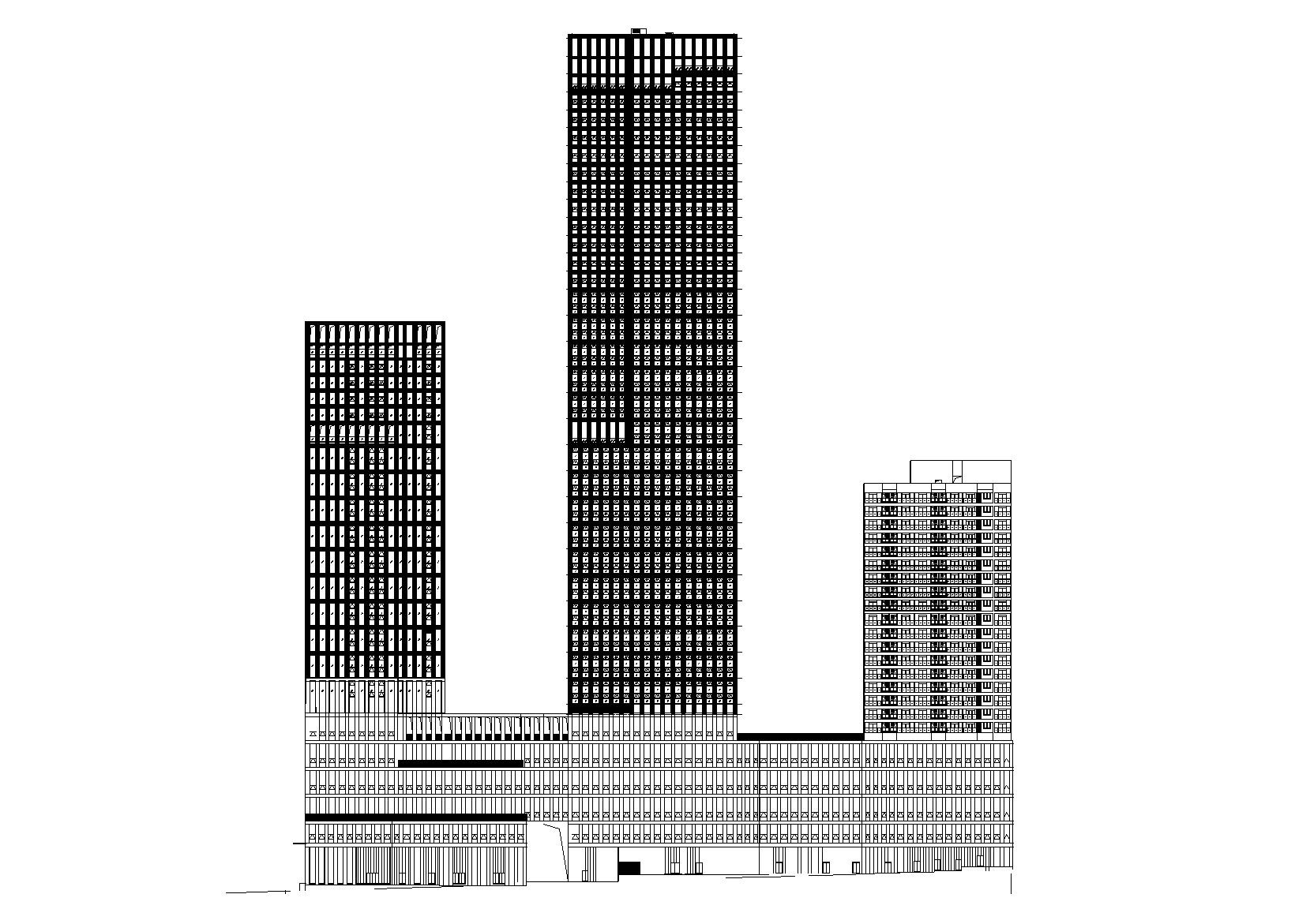 [重庆]现代风格知名商业广场建筑设计施工图（含效果图...