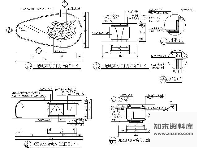 图块/节点夜总会包房茶几详图Ⅲ