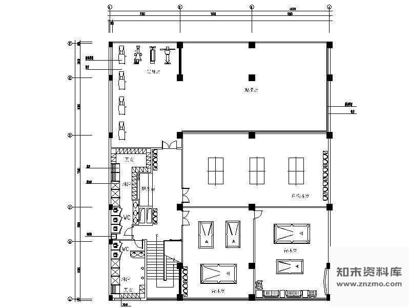 施工图600平米健身中心装饰设计图