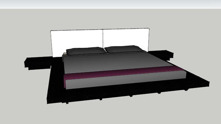 双人床 草图大师模型