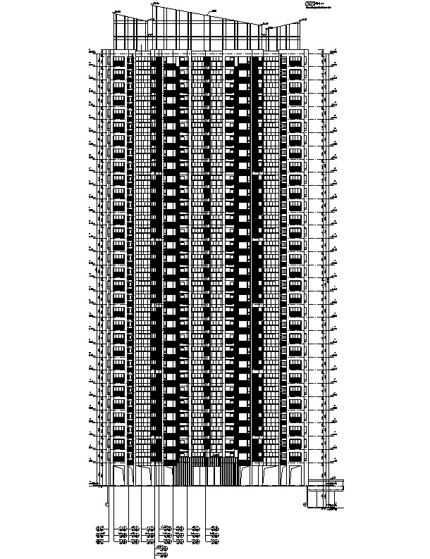 [上海]超高层8栋住宅楼楼及地下室建筑施工图（含全专...