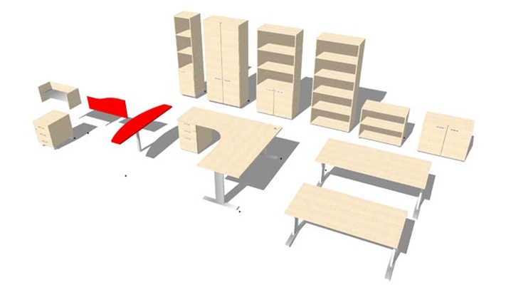 书桌椅组合 草图大师模型