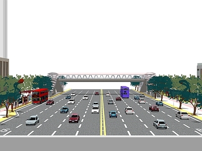 街道退线空间公路 街道 街景 广场 建筑
