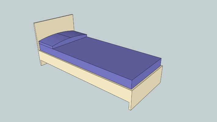 单人床 草图大师模型