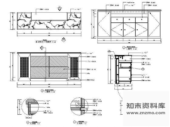 图块/节点客房服务台详图 前台 家具节点详图