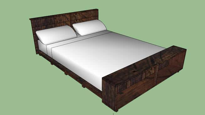 带书柜的板条箱Atwood King Bed 沙发 床 家具 长沙发 卧室