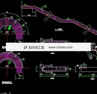 一套旋转楼梯大样CAD图