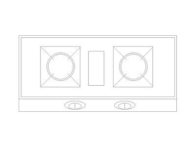 厨房设施 现代家具图块别墅家具图块施工图