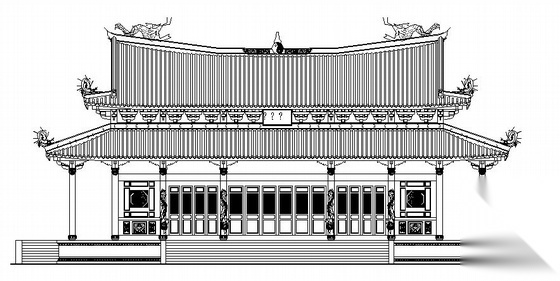 道家仿古建筑大殿建筑方案图
