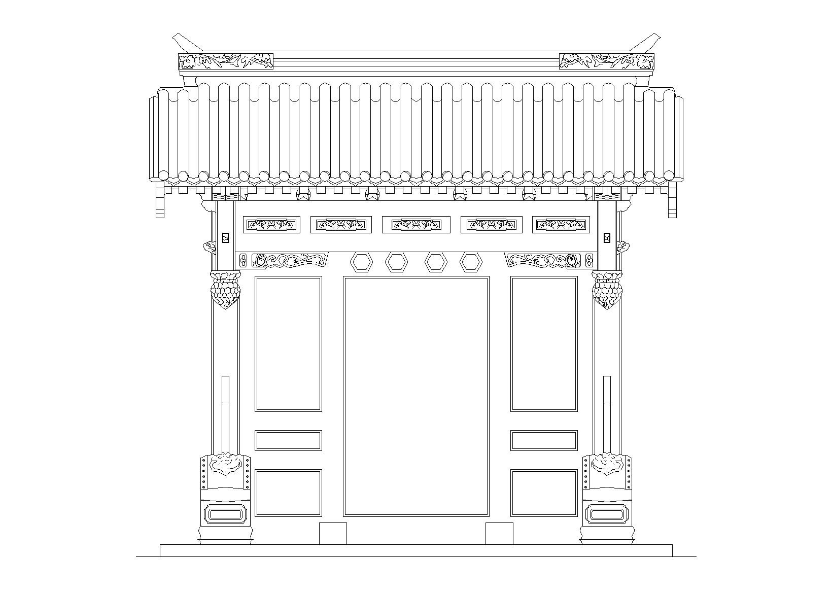 古建牌坊设计CAD图纸 建筑通用节点