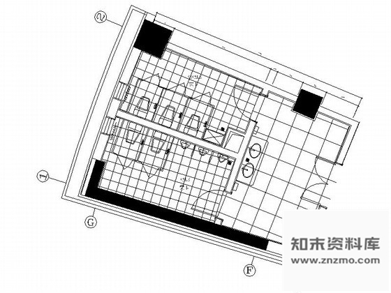 施工图现代公共卫生间装修图