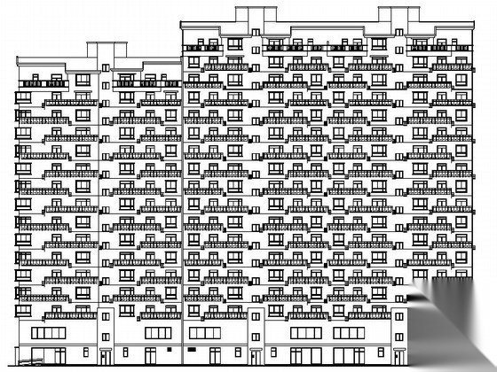 [河南]某小区十八层商住楼建筑施工图（南梯）