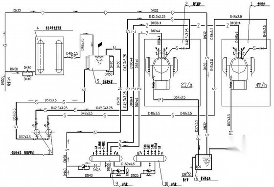 某燃气锅炉房管路设计图纸 建筑暖通