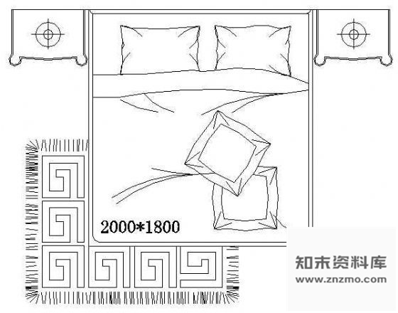 图块/节点床平面CAD图块2