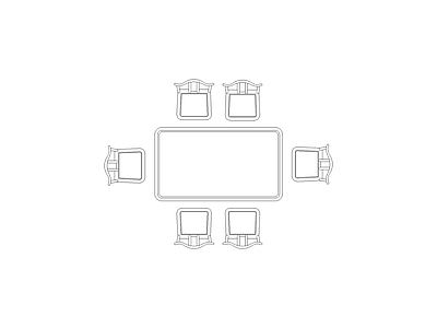 桌椅 平立面图图块平面图块