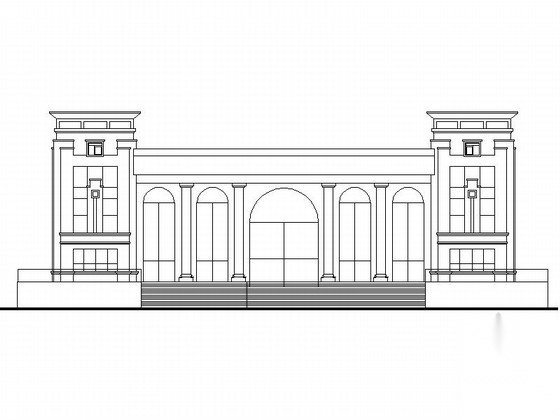 某县四层文化中心建筑方案图