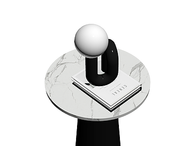 大理石台面边桌