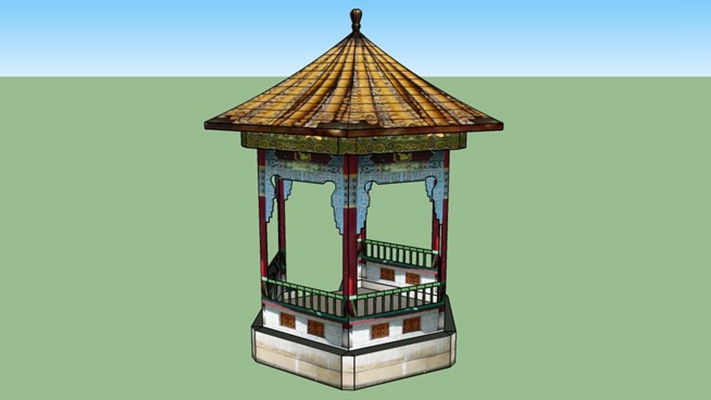 亭子 草图大师模型