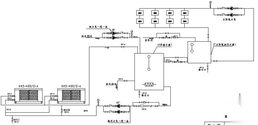 热泵&太阳能组合系统流程图