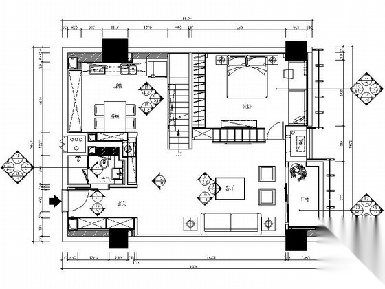 [福建]精品美式风格两层别墅样板房室内装修施工图(含水...