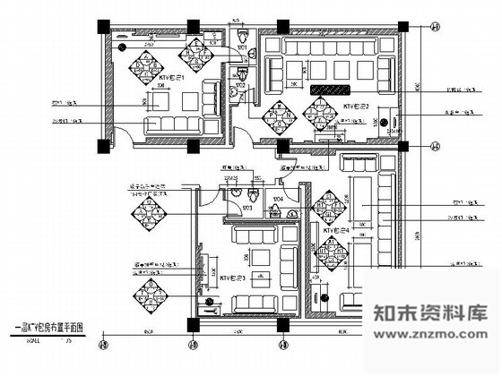 施工图天津某知名楼盘酒店KTV包房装修图