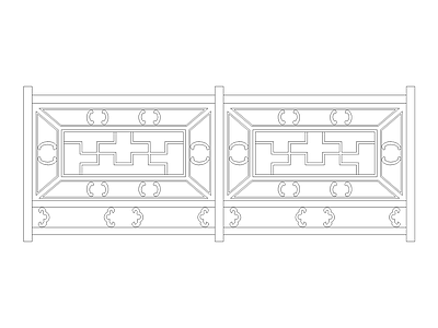 屏风隔断 中式家具图块