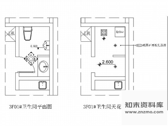 施工图福建某豪华KTV卫生间室内装修施工图