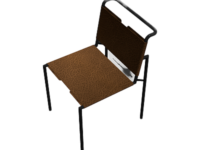 皮革靠背金属框架椅