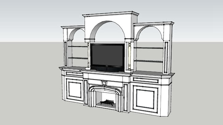 电视柜 草图大师模型