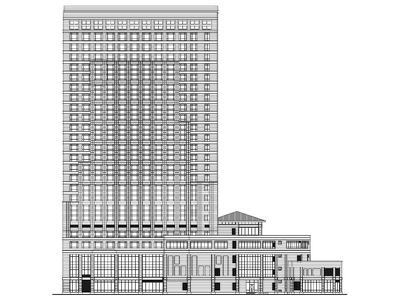 合肥二十四层高层框架结构酒店建筑施工图