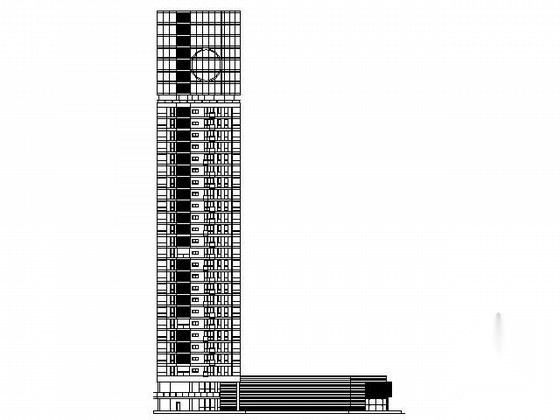 [上海]某三十二层沿街商住楼建筑方案图（11号楼）