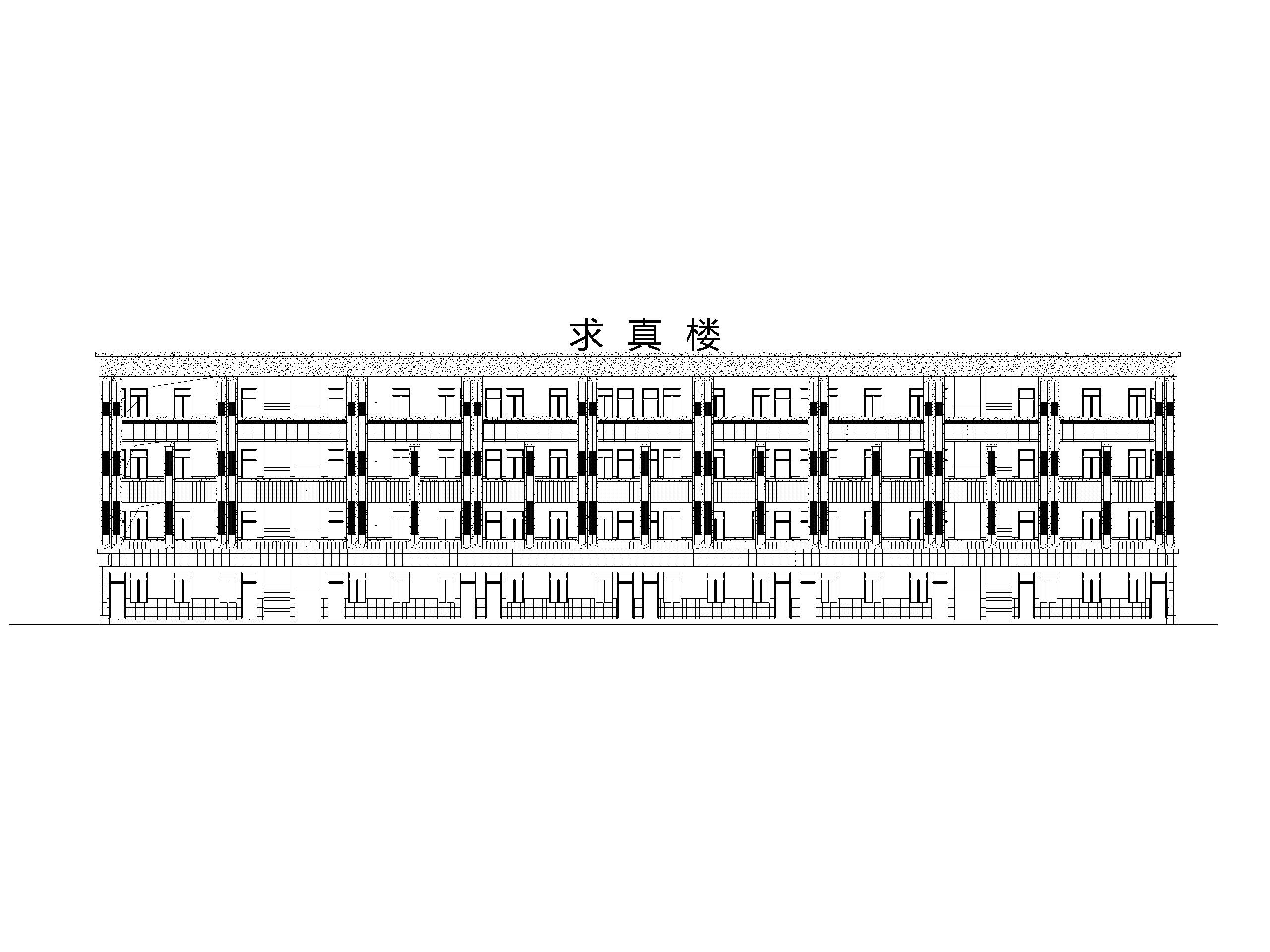 四层中学教学楼建筑方案图（CAD）