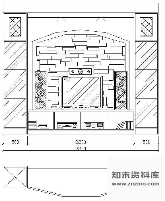 图块/节点54个电视背景墙CAD立面图