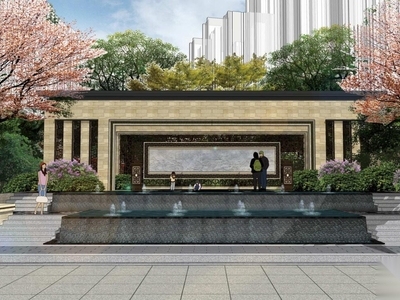 [江苏]新中式风格高层示范区深化方案文本（PDF+73页） 居住区景观