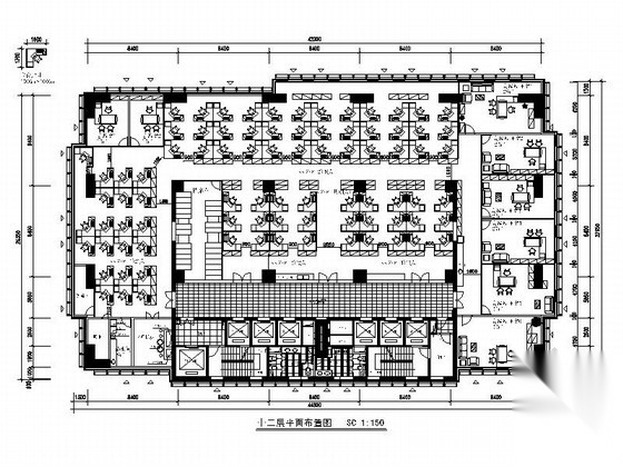 [深圳]综合性电信运营企业办公大厦楼层装修施工图（含电...