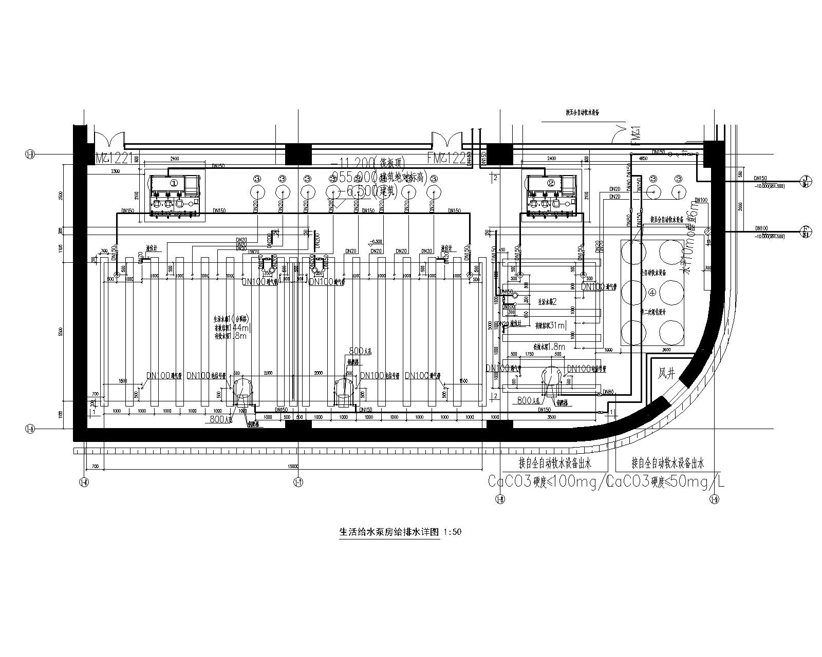 [节点大样图]生活水泵房给排水 建筑给排水 给排水图