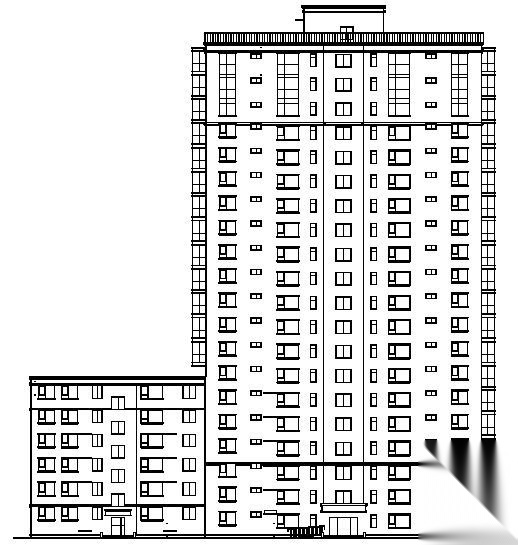 某十七层文教大院住宅楼建筑方案图