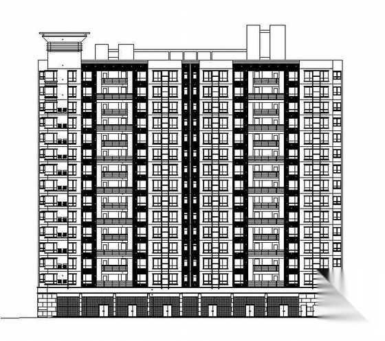 [深圳市]某高层底商住宅楼建筑群组施工图(含大型人防工...